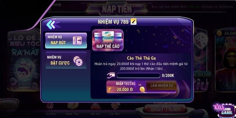 Nạp tiền thẻ cào nhận ngay tiền thưởng 20K